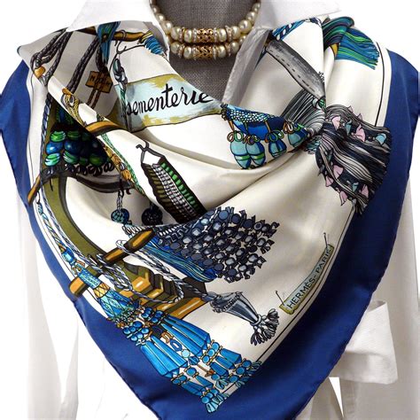 hermes scarf blue brown|Hermes black and white scarf.